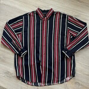 Vintage 90s Nautica Men's XL Striped Button Down Shirt Long‎ Sleeve Colorblock